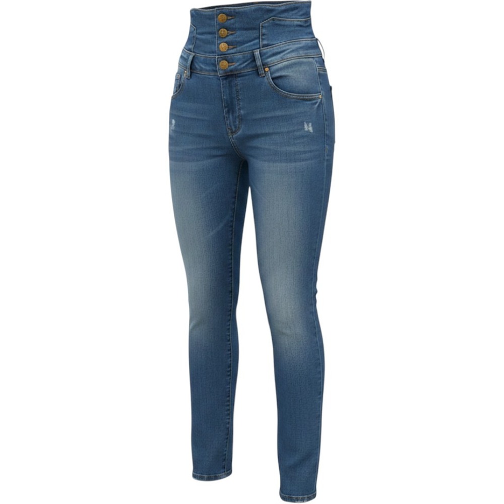 VIA Levanta Cola High Rise Skinny Jeans Womens 13 Blue Distressed Booty Lift